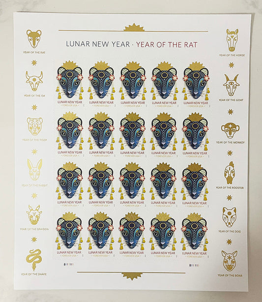 Year of the Rat Celebrates Lunar New Year Forever Postage Stamps