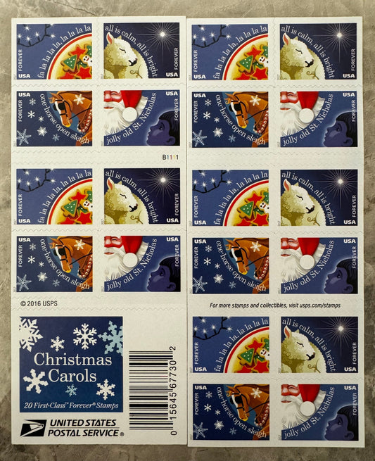 Christmas Carols Forever Postage Stamps