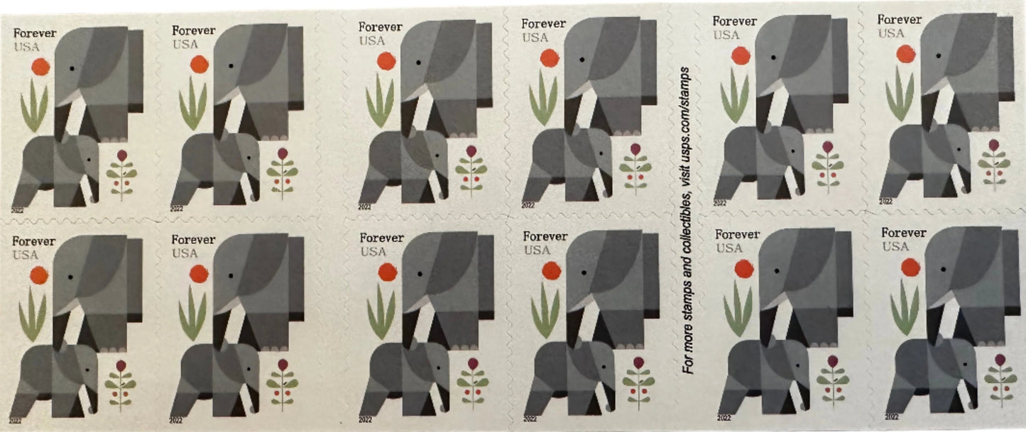 Cartoon Elephants Star Forever Postage Stamps