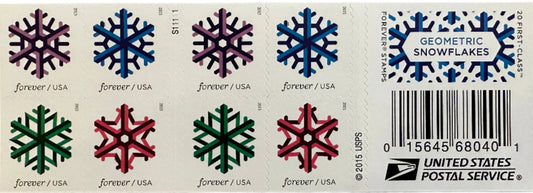 Geometric Snowflakes Forever Stamps