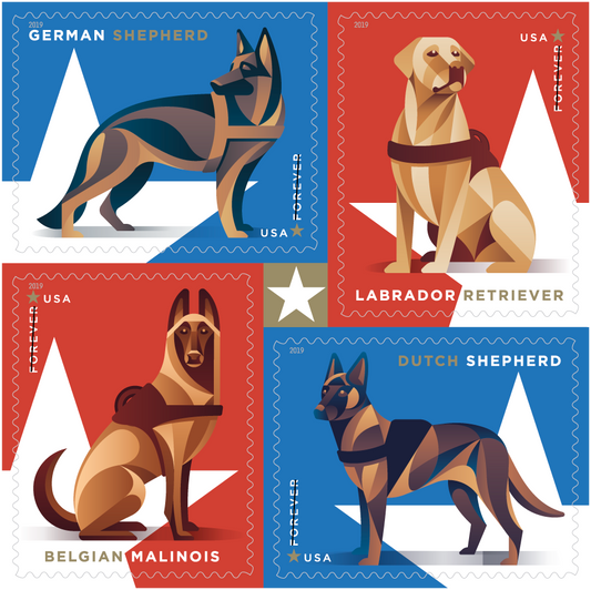 Military Working Dogs Forever Postage Stamps