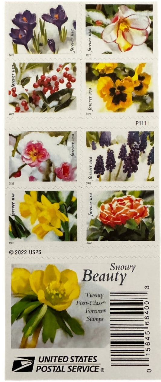Snowy Beauty Bloom Forever Postage Stamps