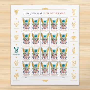 Year of the Rabbit Stamp Celebrates Lunar New Year Forever Postage Stamps