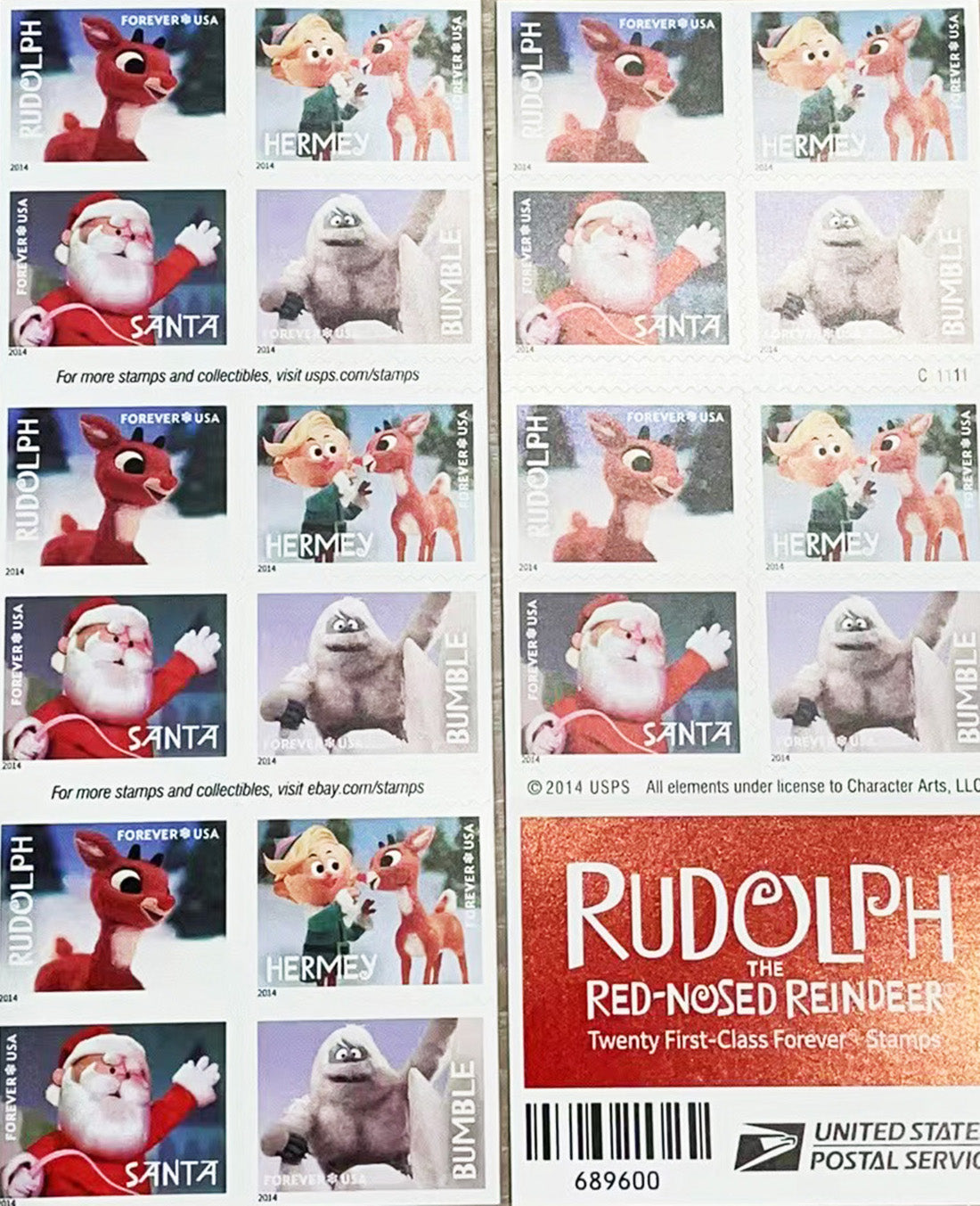 Rudolph the Red-Nosed Reindeer Forever Postage Stamps