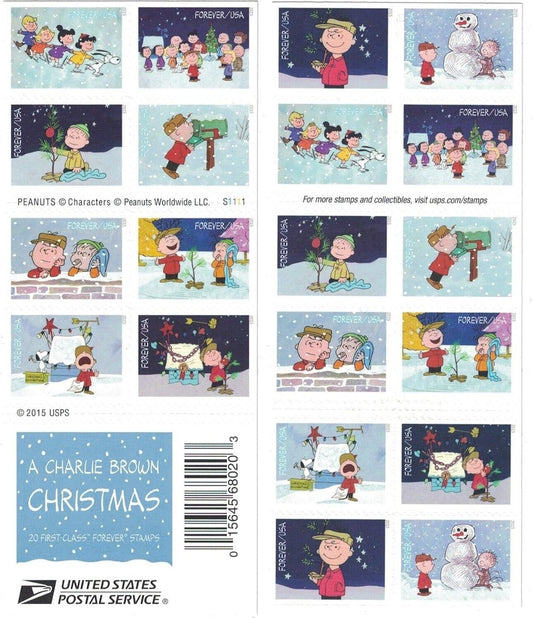 A Charlie Brown Christmas Forever Postage Stamps