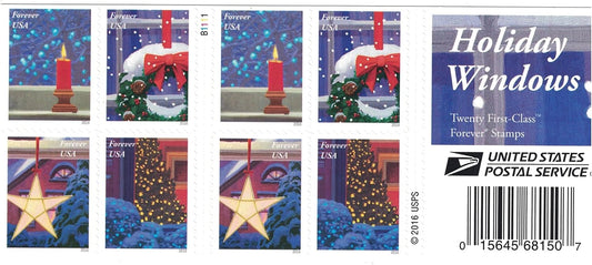 Holiday Windows Forever Postage Stamps