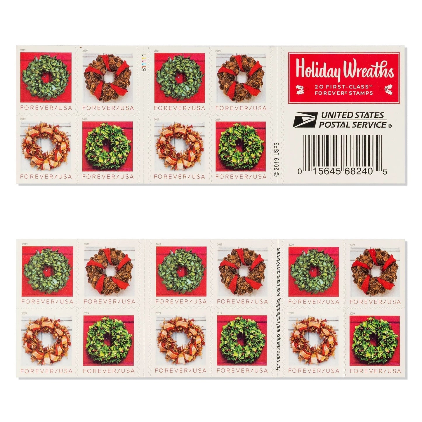 Holiday Wreath Forever Postage Stamps