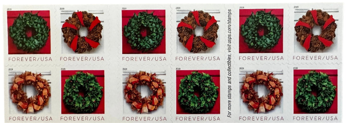 Holiday Wreath Postage Forever Stamps