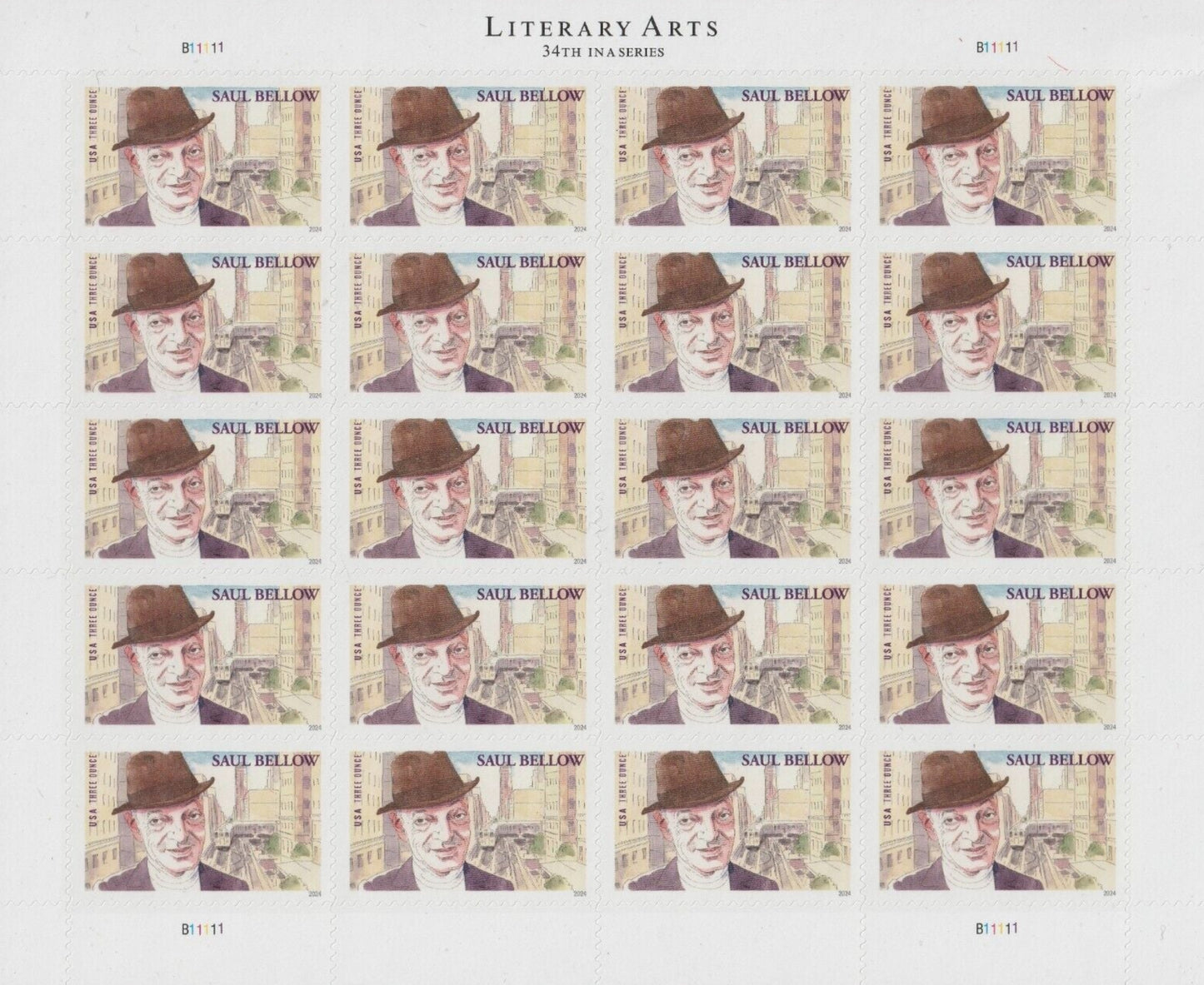 Literary Arts Saul Bellow Three Ounce Forever Stamps