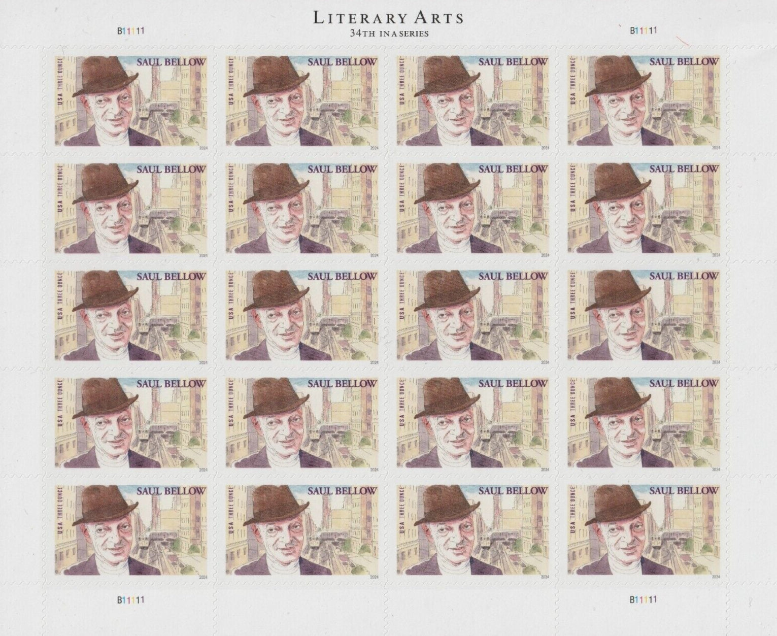 Literary Arts Saul Bellow Three Ounce Forever Stamps