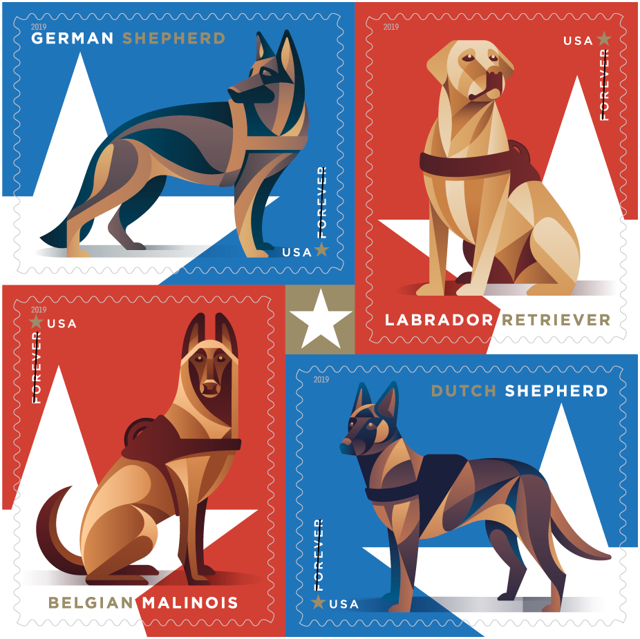 Military Working Dogs Forever Postage Stamps