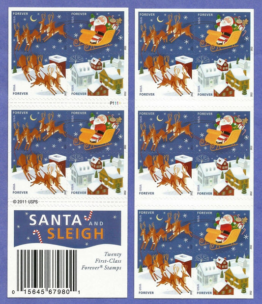 Santa and Sleigh Forever Postage Stamps