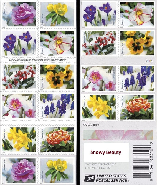Snowy Beauty Bloom Forever Postage Stamps