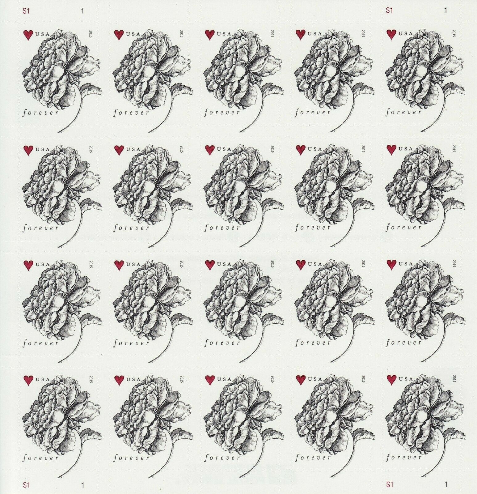 Vintage Rose Forever Stamps