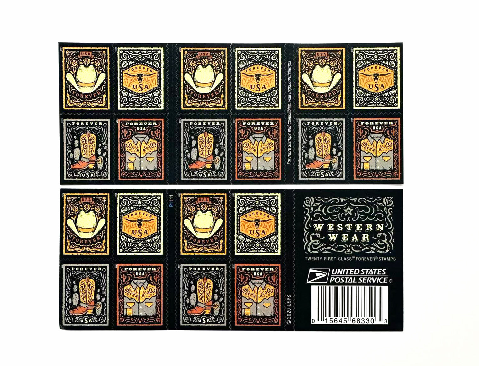 Western Wear Forever Postage Stamps