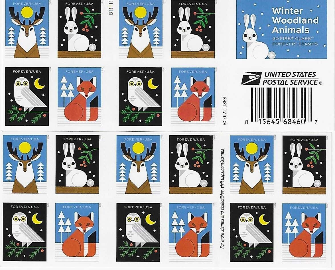 Winter Woodland Animals Forever Postage Stamps