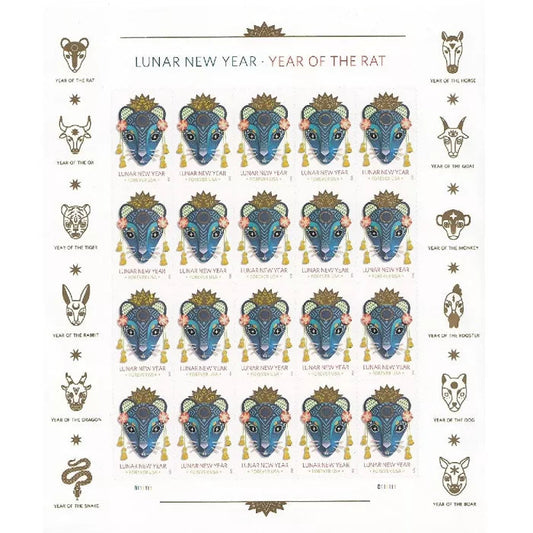 Year of the Rat Celebrates Lunar New Year Forever Postage Stamps