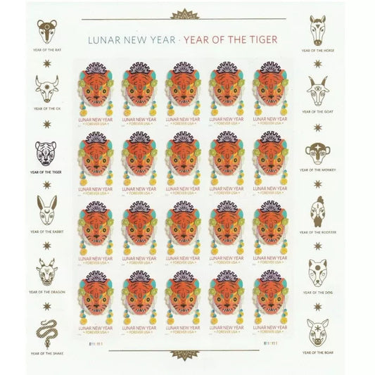 Year of the Tiger Celebrates Lunar New Year Forever Postage Stamps